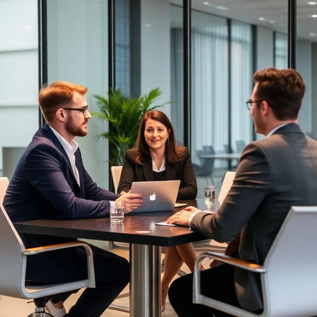 Financial professionals in consultation